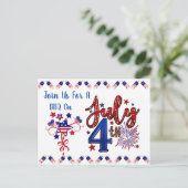 4th Of July BBQ Invite ポストカード (スタンド正面)