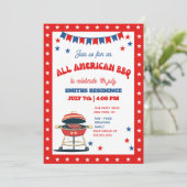 4th of July BBQ Party – ALL AMERICAN BBQ 招待状 (スタンド正面)