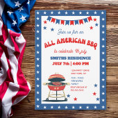 4th of July BBQ Party – ALL AMERICAN BBQ 招待状