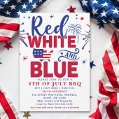 4th of July BBQ - Red, White, and Blue Celebration 招待状