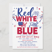 4th of July BBQ - Red, White, and Blue Celebration 招待状 (正面)
