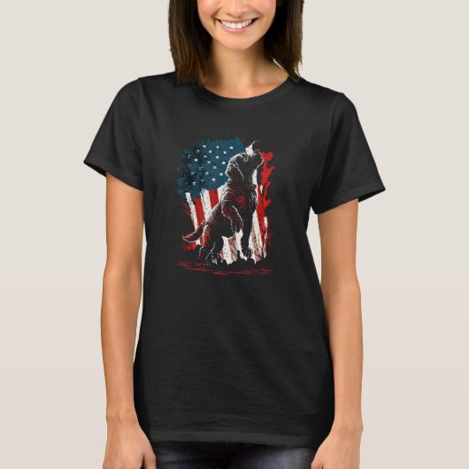 4th of July Beagle Dog USA Flag Patriotic Dog 1 Tシャツ (正面)