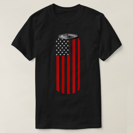4TH Of July Beer Can Flag T-Shirt Tシャツ (デザイン正面)
