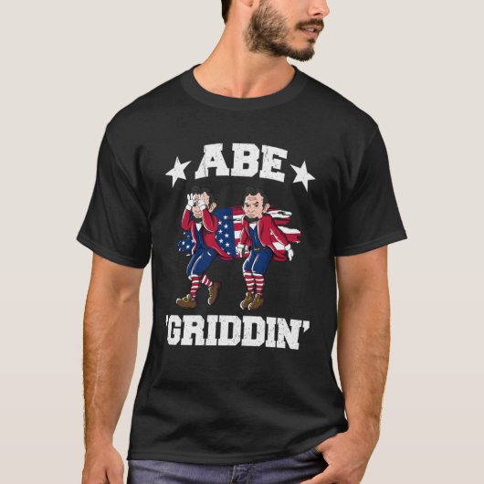 4th of July Benjamin Franklin Griddy Ben Griddin   Tシャツ (正面)