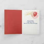 4th of July Birthday with American Flag Pie カード (内部)