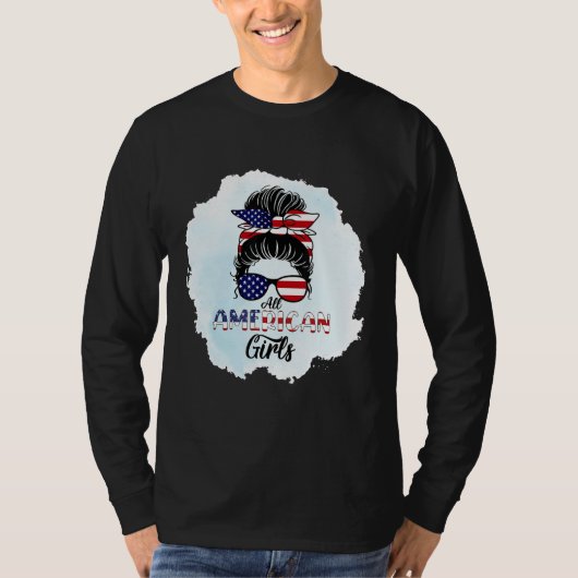 4th of July Bleached Daughter USA All American Gir Tシャツ (正面)