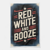 4th of July Booze Party | Red White and Booze キッチンタオル (縦)