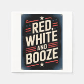 4th of July Booze Party | Red White and Booze スタンダードカクテルナプキン (正面)