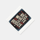 4th of July Booze Party | Red White and Booze スタンダードカクテルナプキン (角)