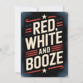 4th of July Booze Party | Red White and Booze 招待状 (正面)