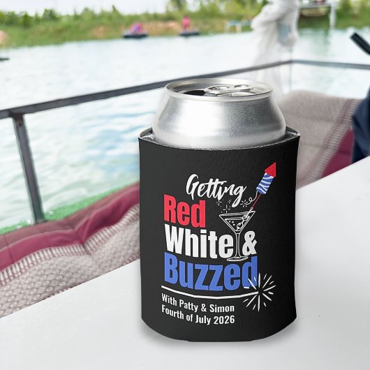 4th of July Can Cooler Red White & Buzzed 缶クーラー