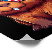 4th Of July Capybara – God Bless America Hat And P ポスター (角)
