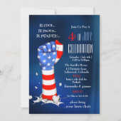 4th of July Celebration American Flag Fist 招待状 (正面)