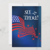 4th of July Celebration American Flag Fist 招待状 (裏面)