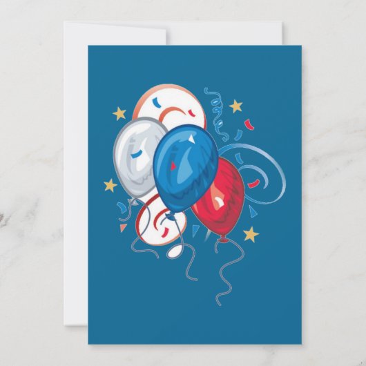 4th of July Celebration Party Patriotic   招待状 (裏面)