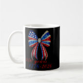 4th Of July Coquette American Flag Bow Funny Girls コーヒーマグカップ (左)