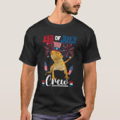 4th Of July Crew  Bearded Dragon Holding American  Tシャツ (正面)