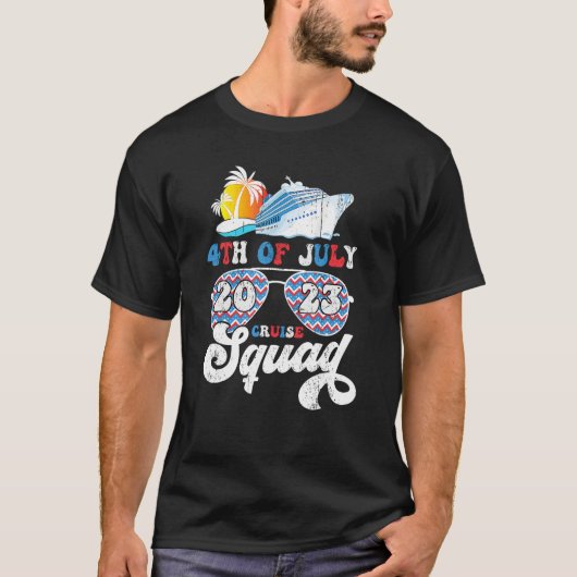 4th Of July Cruise Squad 2023 Patriotic American F Tシャツ (正面)