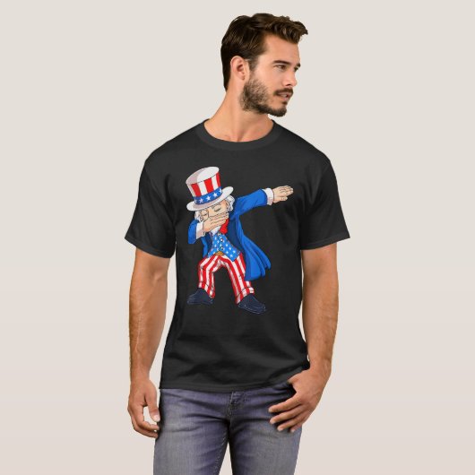 4th Of July Dabbing Uncle Sam American Flag Kids B Tシャツ (正面フル)