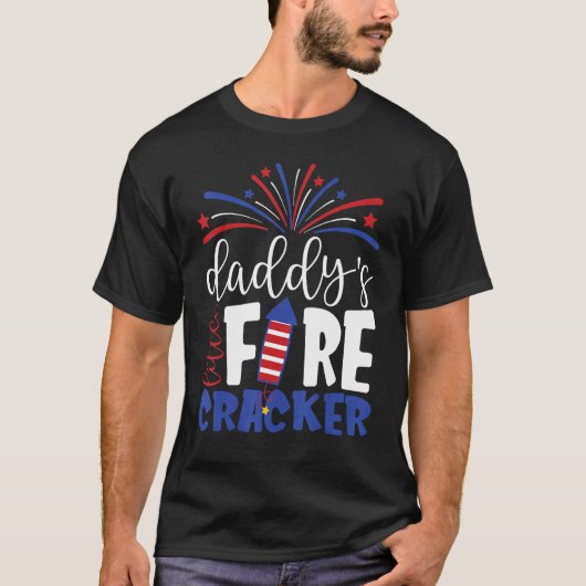 4th of July Daddy's Little Firecracker Toddler Kid Tシャツ (正面)
