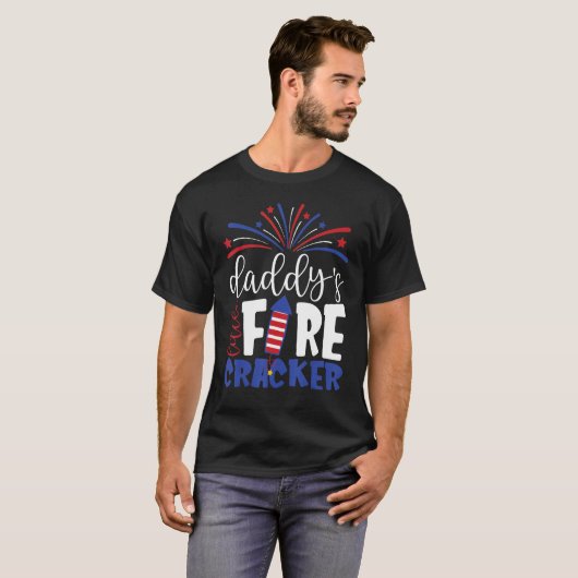 4th of July Daddy's Little Firecracker Toddler Kid Tシャツ (正面フル)