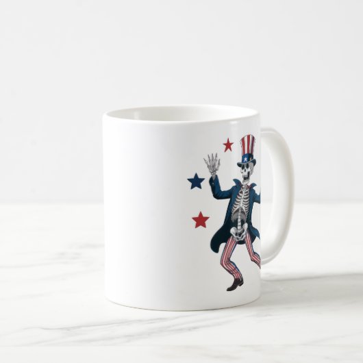4th of July Dancing Skeleton コーヒーマグカップ (正面右)