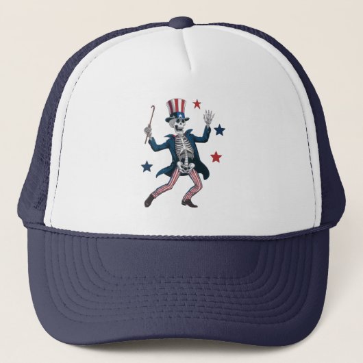 4th of July Dancing Skeleton Hat キャップ (正面)