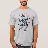 4th of July Dancing Skeleton Unisex Tシャツ (正面)