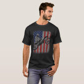 4th of July Dirt Bike Motocross American Flag MX Tシャツ (正面フル)