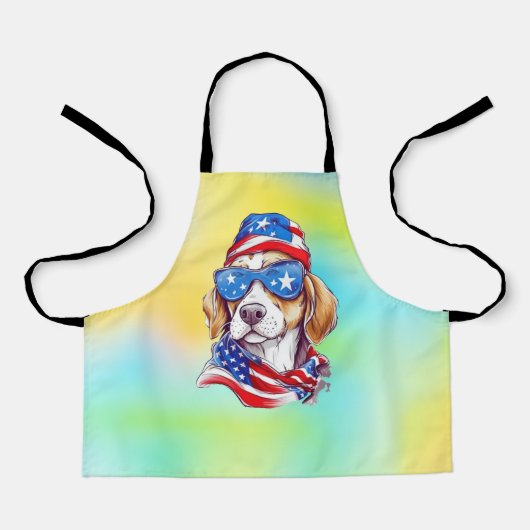4th Of July Dog Sublimation-66361 エプロン (正面)