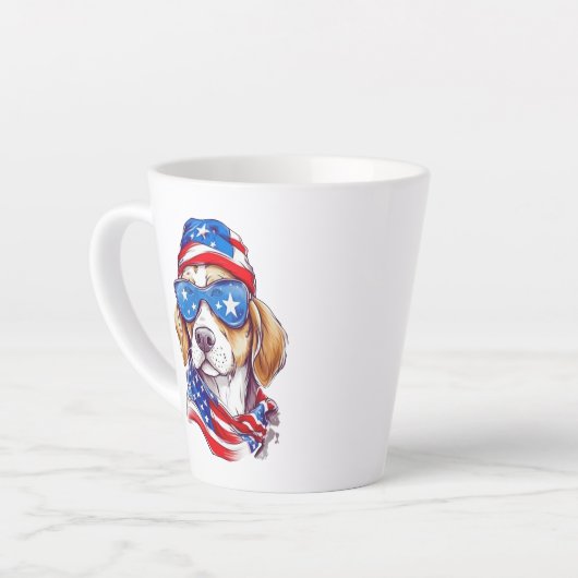 4th Of July Dog Sublimation-66361 カフェラテマグ (左アングル)