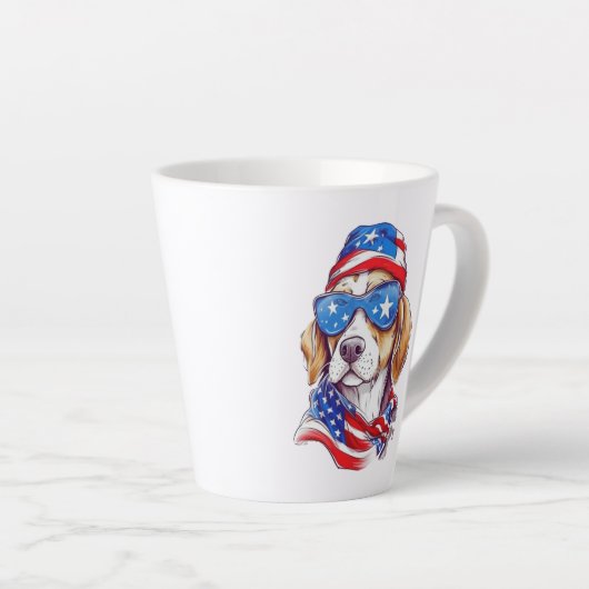 4th Of July Dog Sublimation-66361 カフェラテマグ (右アングル)