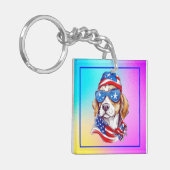 4th Of July Dog Sublimation-66361 キーホルダー (正面左)
