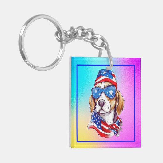 4th Of July Dog Sublimation-66361 キーホルダー (正面左)