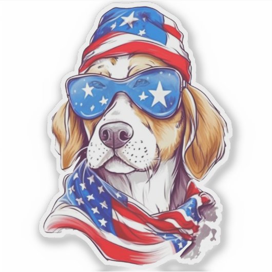 4th Of July Dog Sublimation-66361 シール (正面)