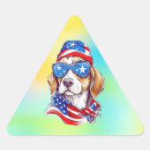 4th Of July Dog Sublimation-66361 三角形シール (正面)