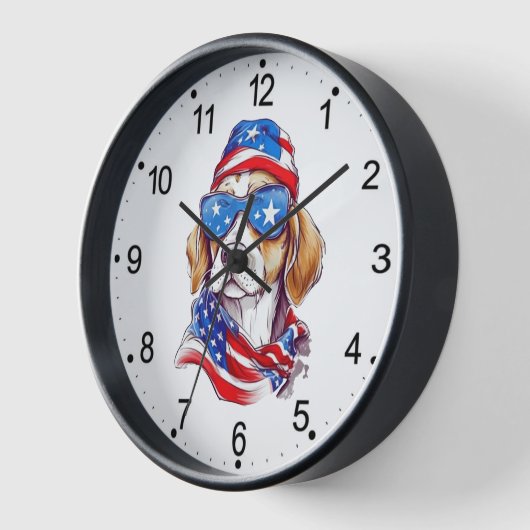4th Of July Dog Sublimation-66361 壁時計 (傾斜)