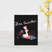 4th Of July Duck Firequacker Patriotic Fourth Of J カード (黄色い花)