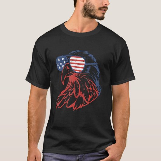 4th Of July Eagle American Flag Independence Day M Tシャツ (正面)