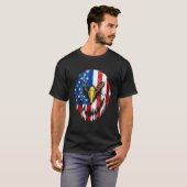4th of July Eagle Patriotic American Flag USA Tシャツ (正面フル)