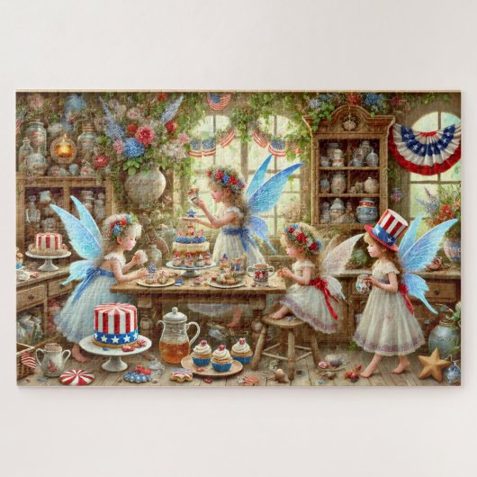 4th of July Fairy Bakery Patriotic Tea Party ジグソーパズル (横)