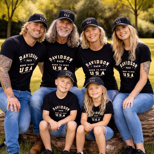 4th Of July Family Photos Born To Ride Customize Tシャツ