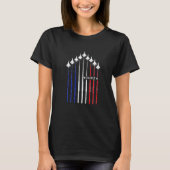 4th Of July Fighter Jet Aircraft Trail Red White B Tシャツ (正面)