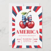 4th of July Fireworks Independence Day Party 招待状 (正面)