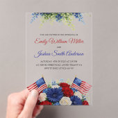 4th of July Flag Patriotic Wedding Invitation アクリル招待状 (インサイチュ (ポータブル))