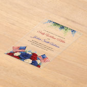 4th of July Flag Patriotic Wedding Invitation アクリル招待状 (レイダウン)