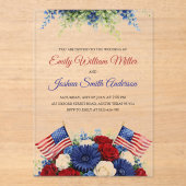 4th of July Flag Patriotic Wedding Invitation アクリル招待状 (正面)
