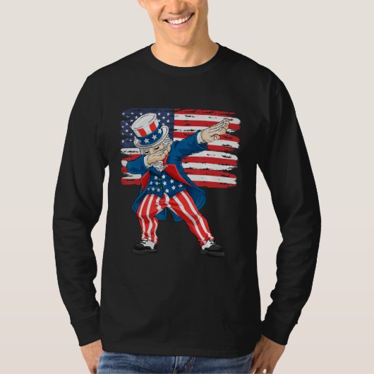 4th Of July  For Kids  Dabbing Uncle Sam Boys Men Tシャツ (正面)