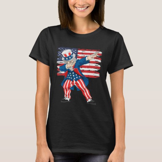 4th Of July  For Kids  Dabbing Uncle Sam Boys Men Tシャツ (正面)