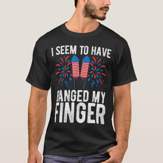 4th of July for Men Funny Amputee Finger Amputee 4 Tシャツ (正面)